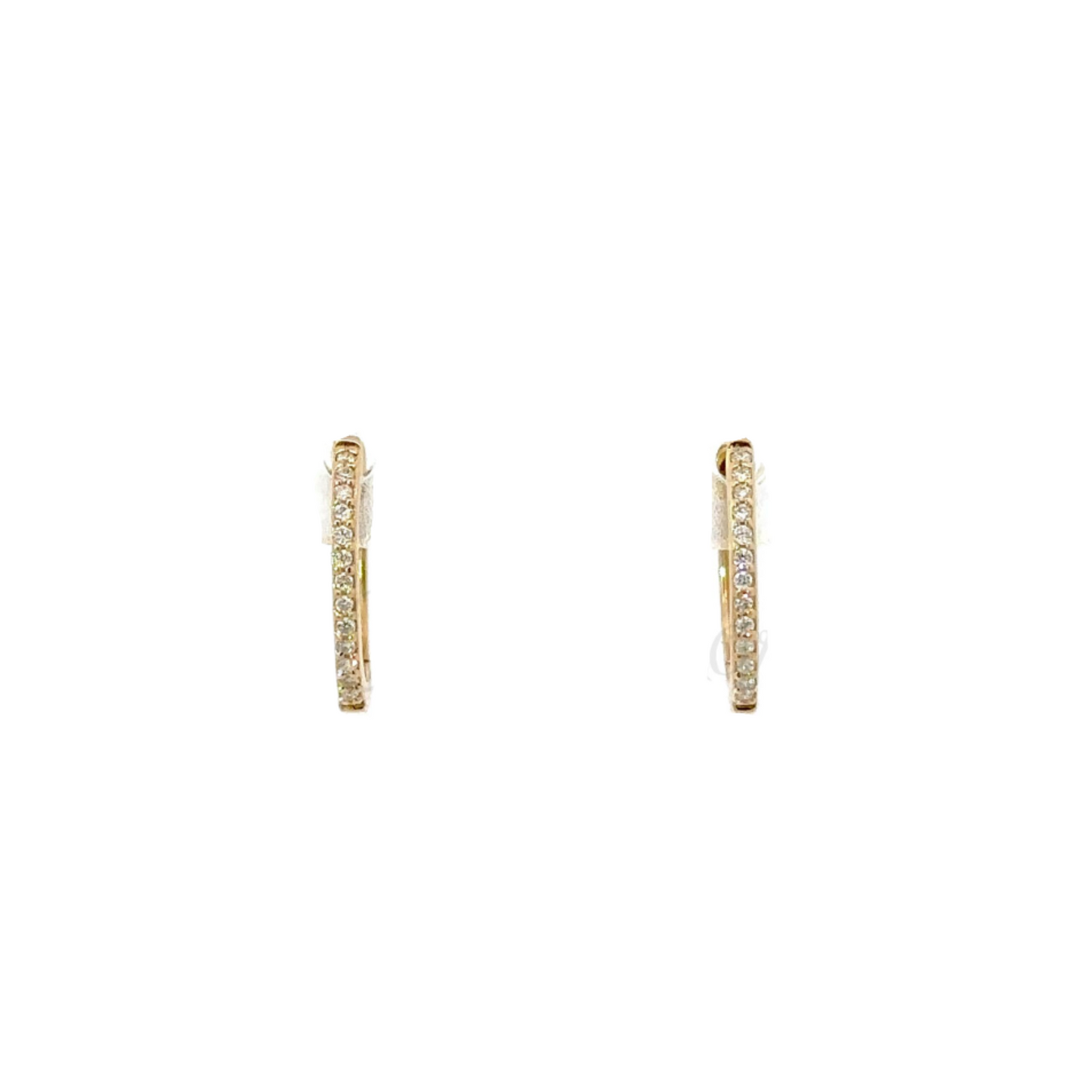 Single Row Pave Diamond Huggie