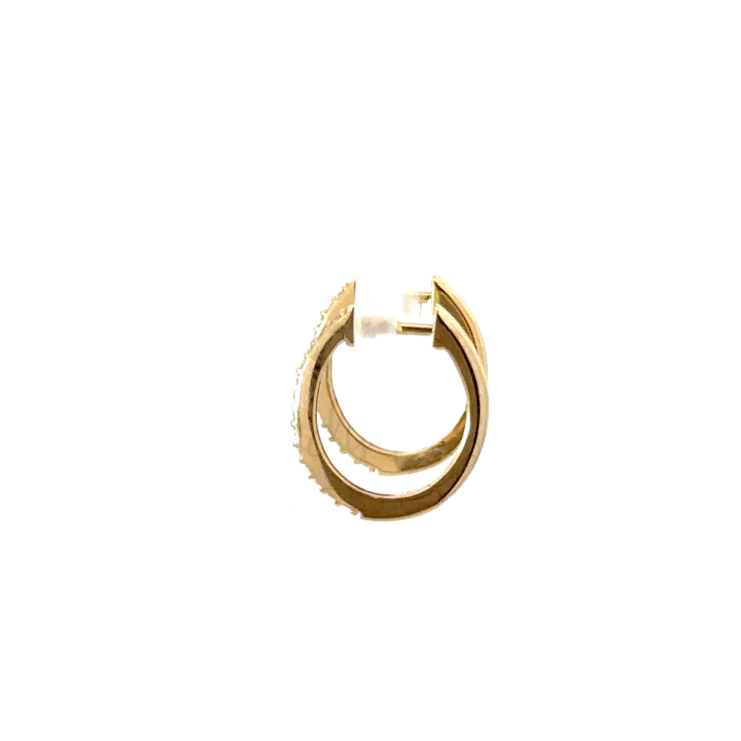 Single Row Pave Diamond Huggie