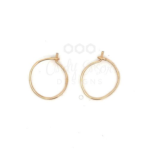 Gold Filled Continuous Hammered Hoop Earring