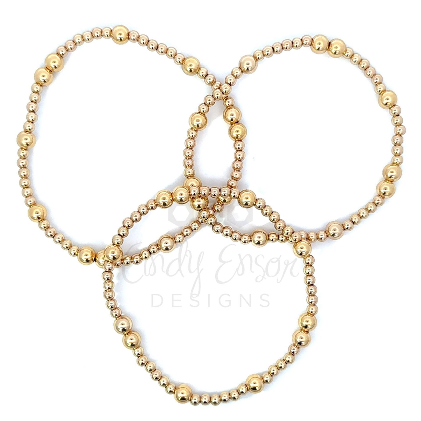 Gold Filled Multi Sized Bead Bracelet