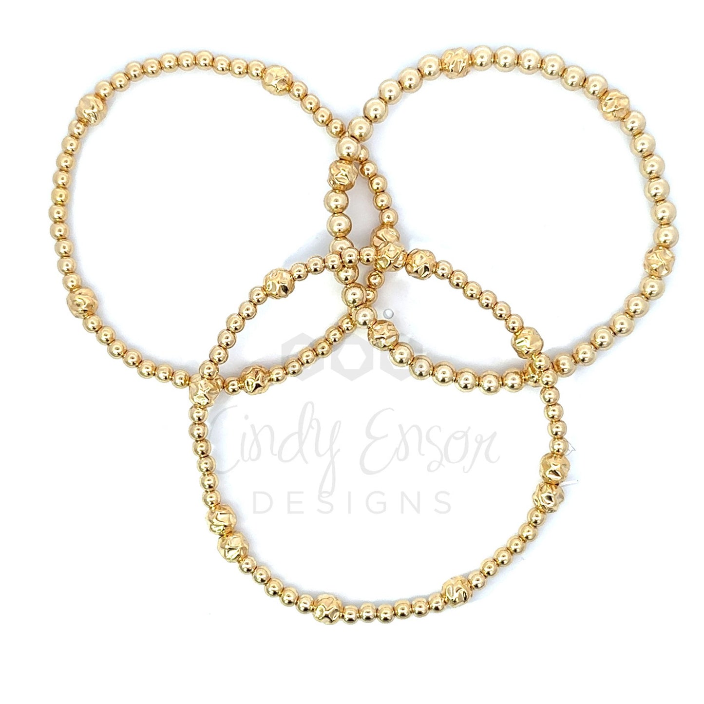 Gold Filled Multi Sized Bead Bracelet