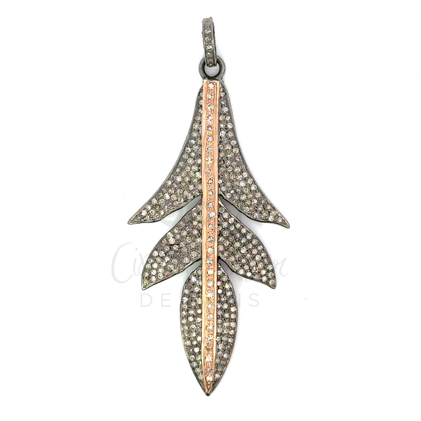 Pave Diamond Leaf Pendant