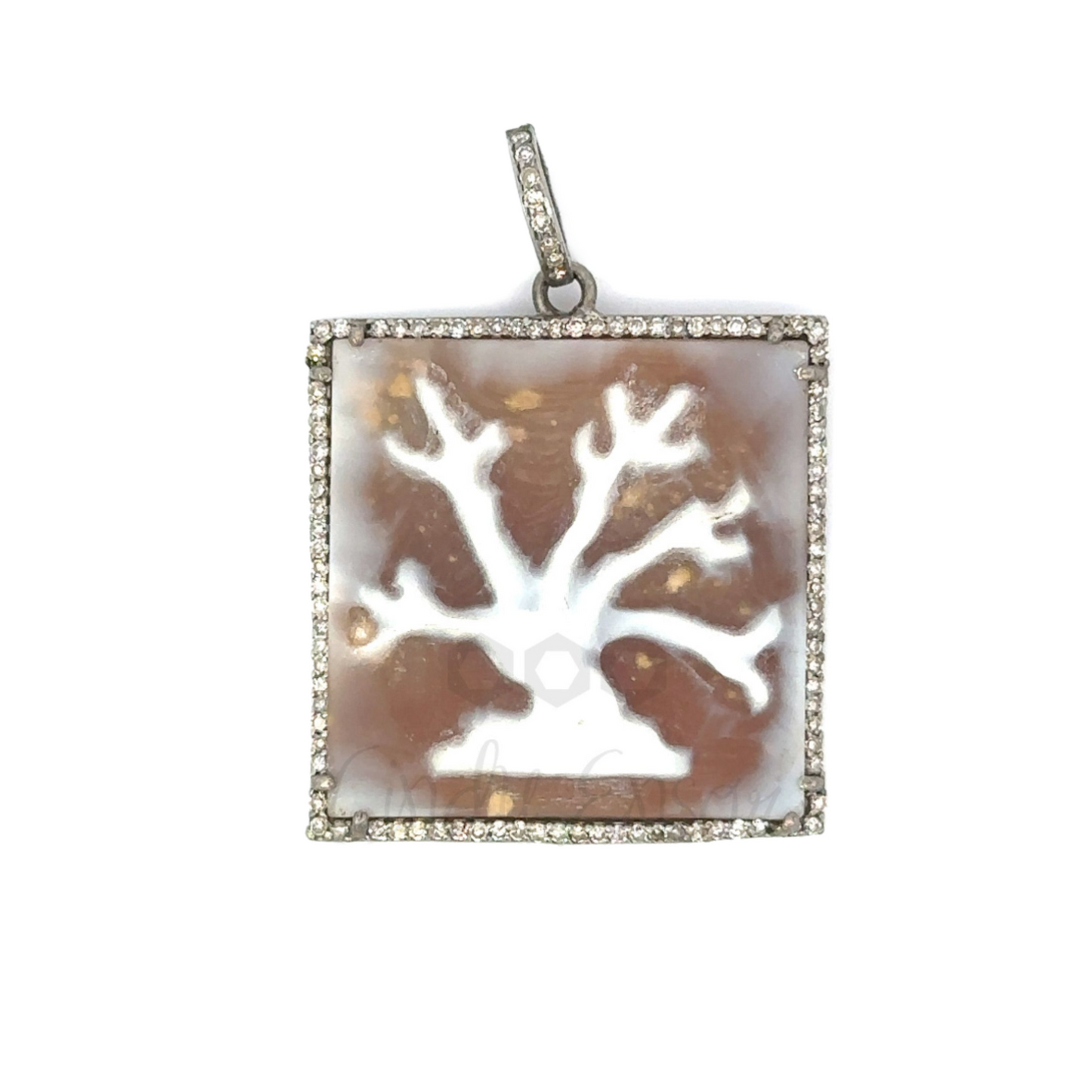 Square Tree of Life Cameo Pendant