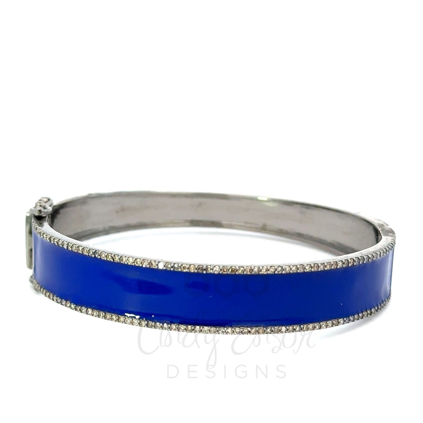 Enamel Bracelet with Pave Border