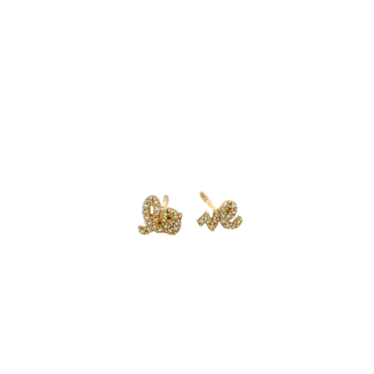 Pave Diamond "LO-VE" Stud