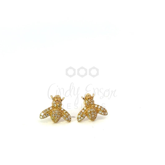 Pave Diamond Bee Stud Earring