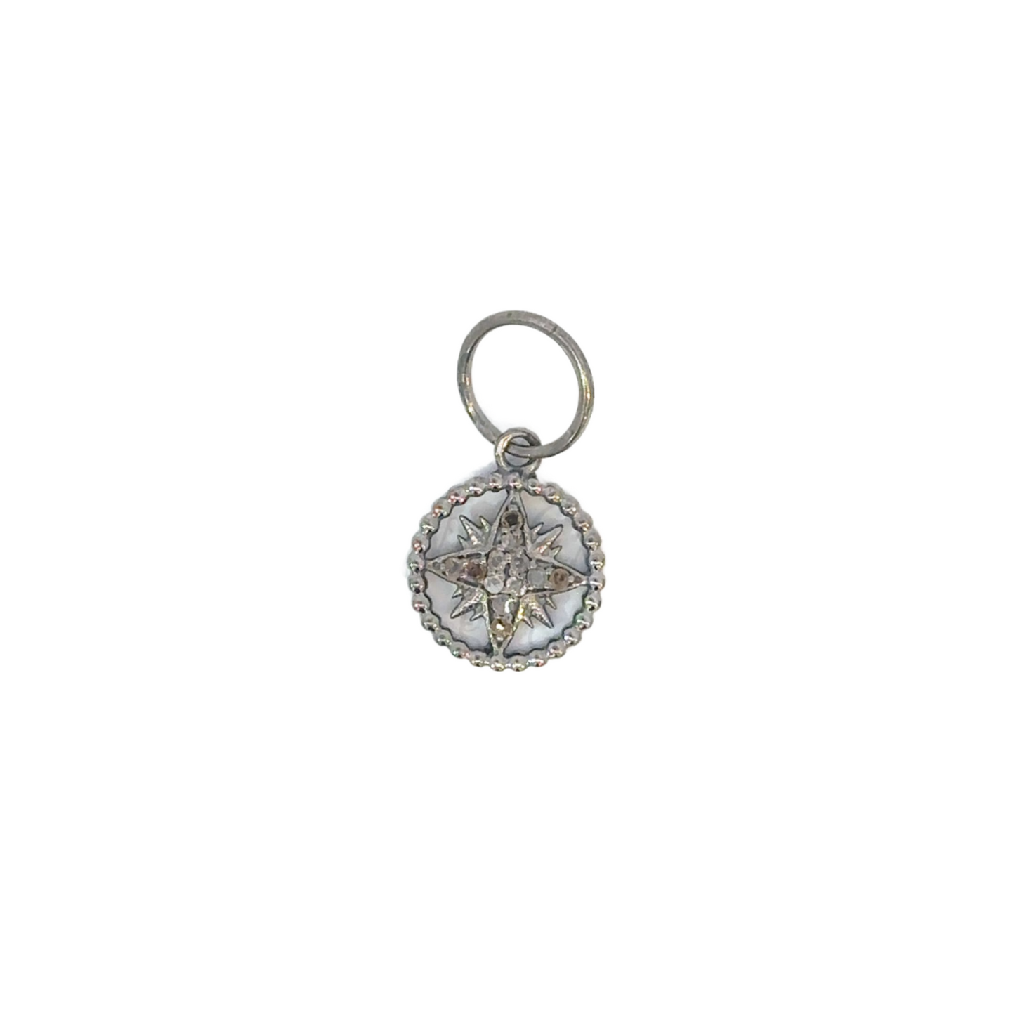 Open Pave Diamond Compass Star Pendant