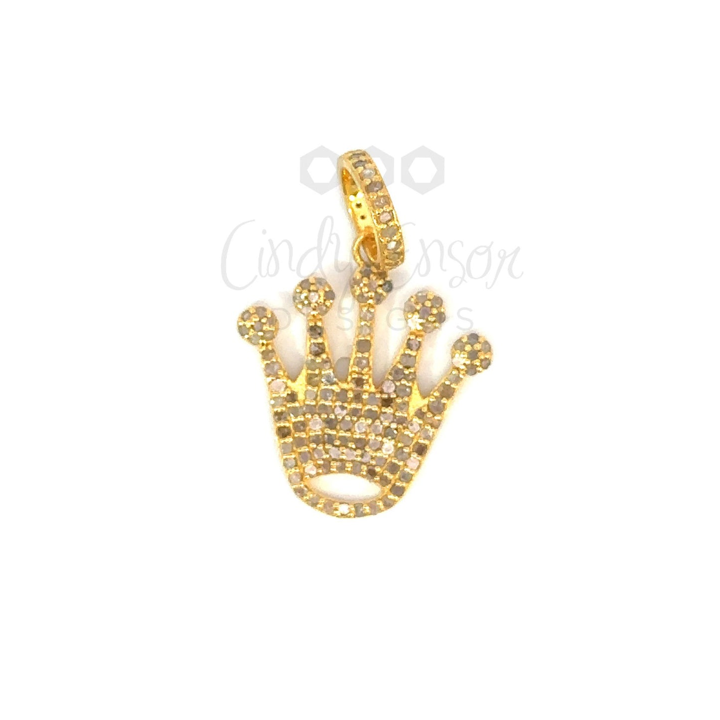 Pave Diamond Crown Pendant