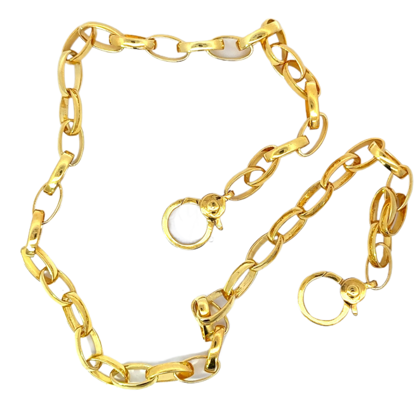 Gold Vermeil Rounded Link Necklace with Lobster Clasps