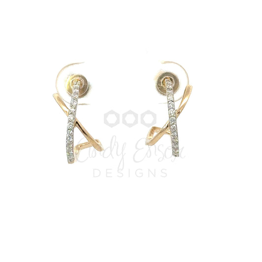 Pave Diamond Crossover Earring