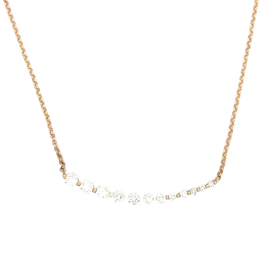 Descending Diamond Bar Necklace