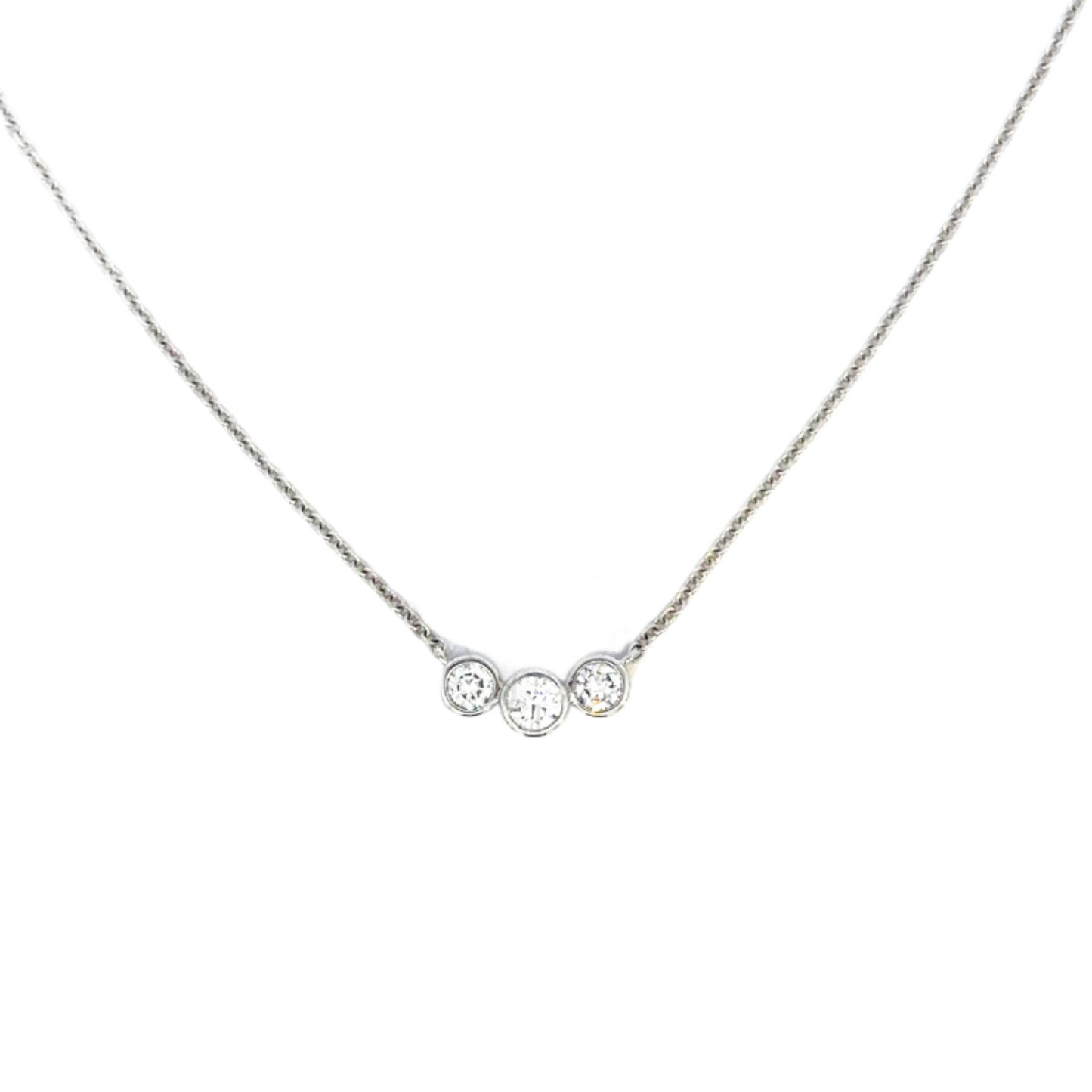 Triple Bezeled Diamond Necklace