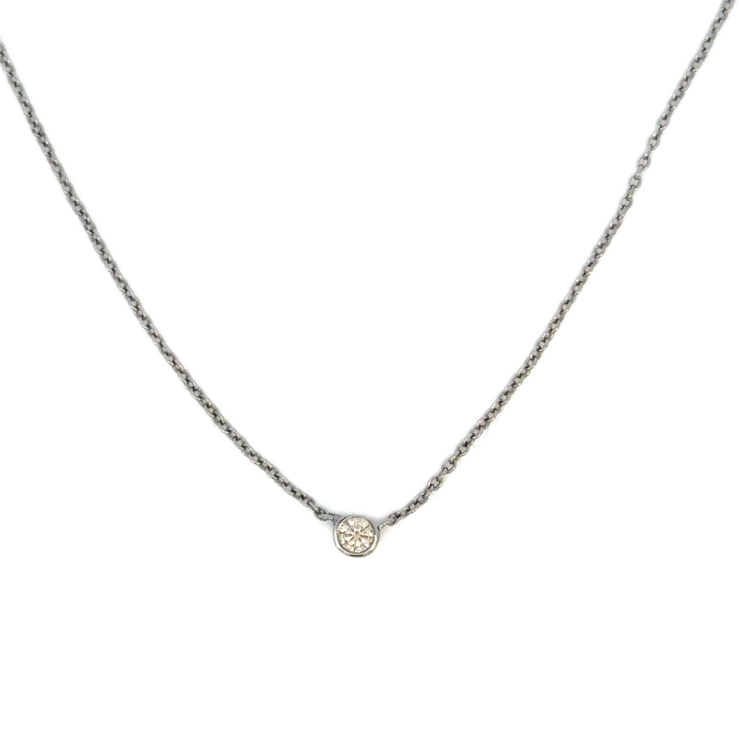 Single Bezeled Diamond Necklace