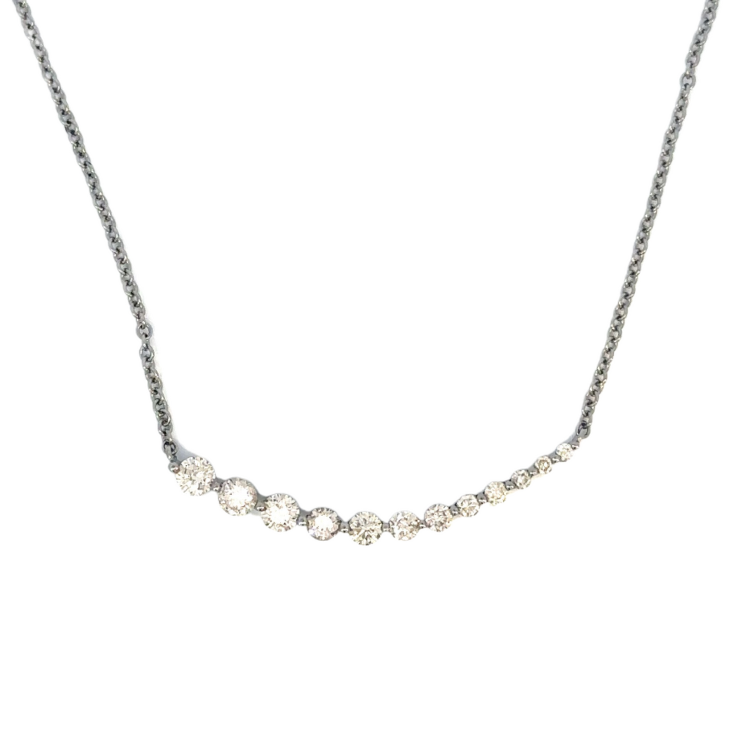 Descending Diamond Bar Necklace