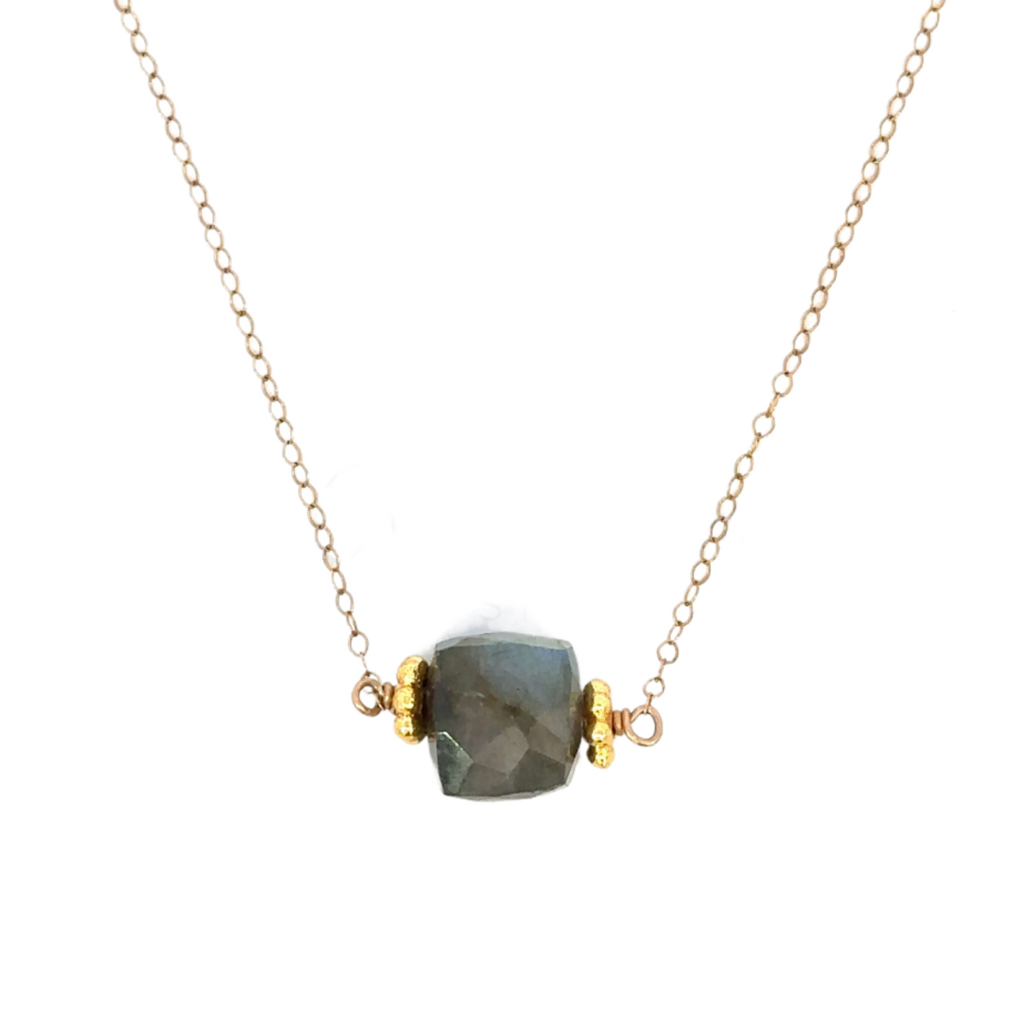 Single Cubed Stone Necklace