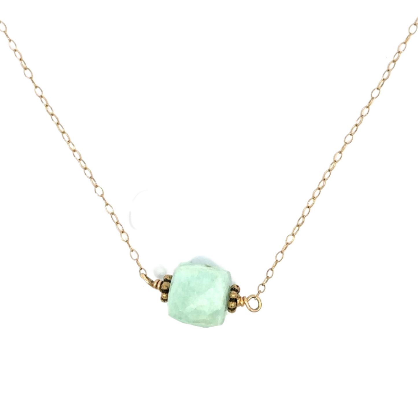 Single Cubed Stone Necklace