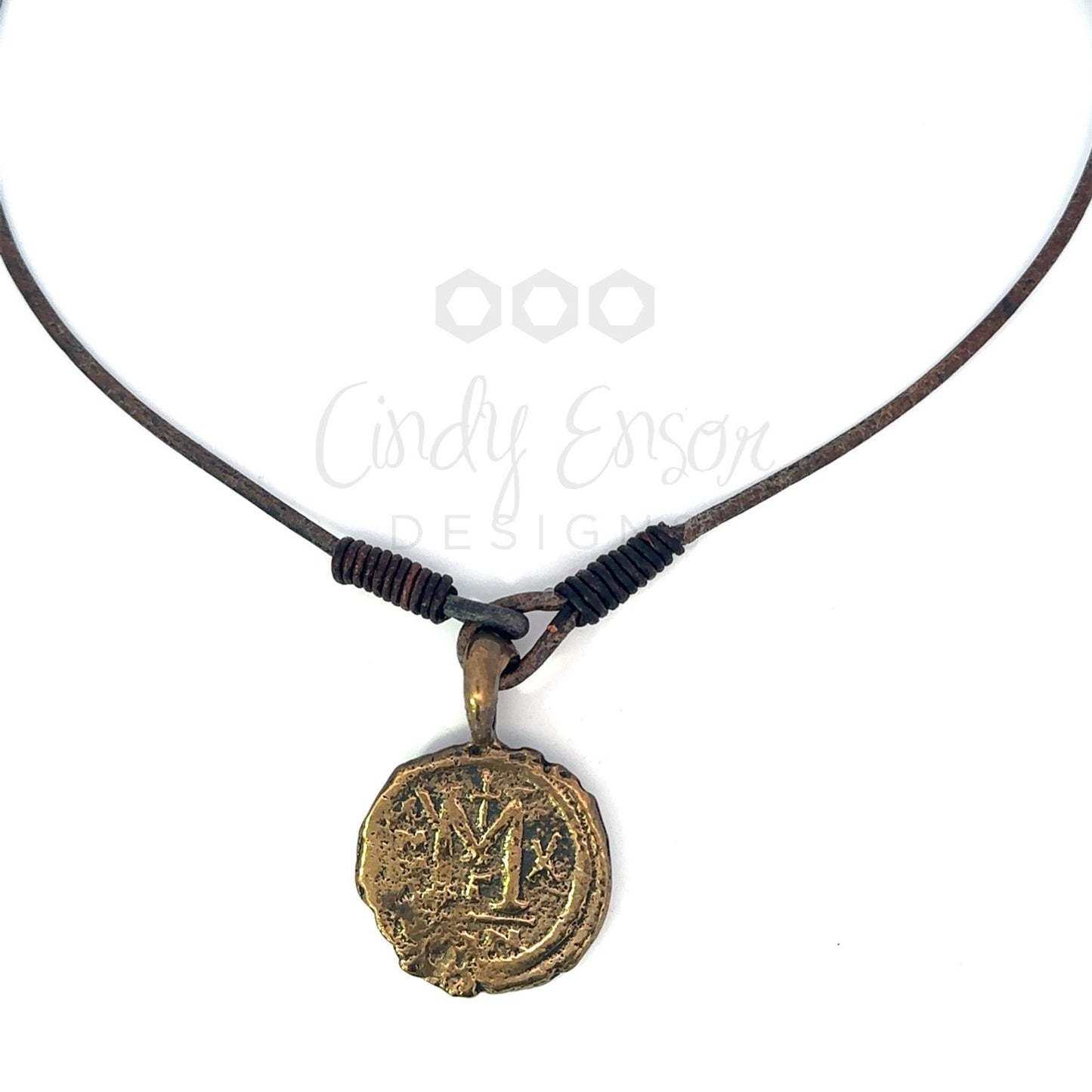 Roman Coin on Leather Necklace