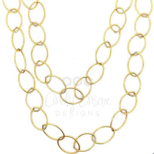 Plated Oval Link Necklace