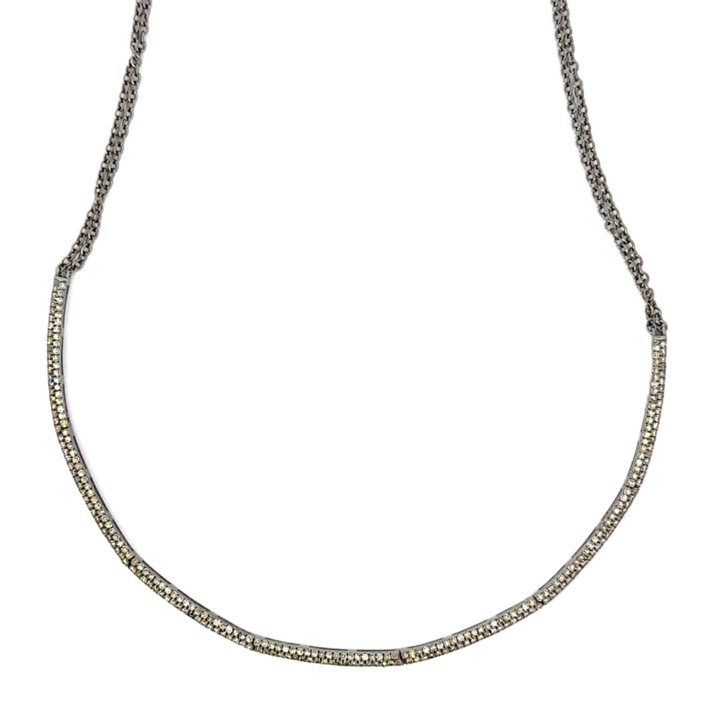 Pave Diamond Tiny Tube Necklace