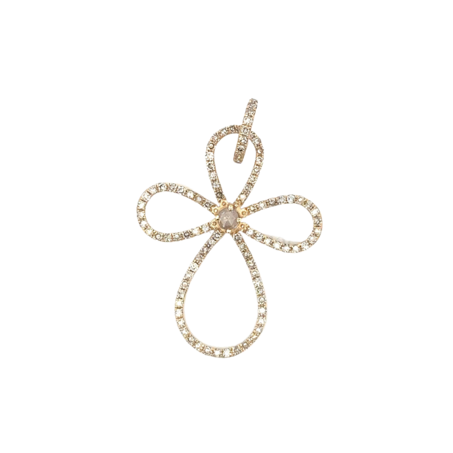 Pave Diamond Angel Cross Pendant