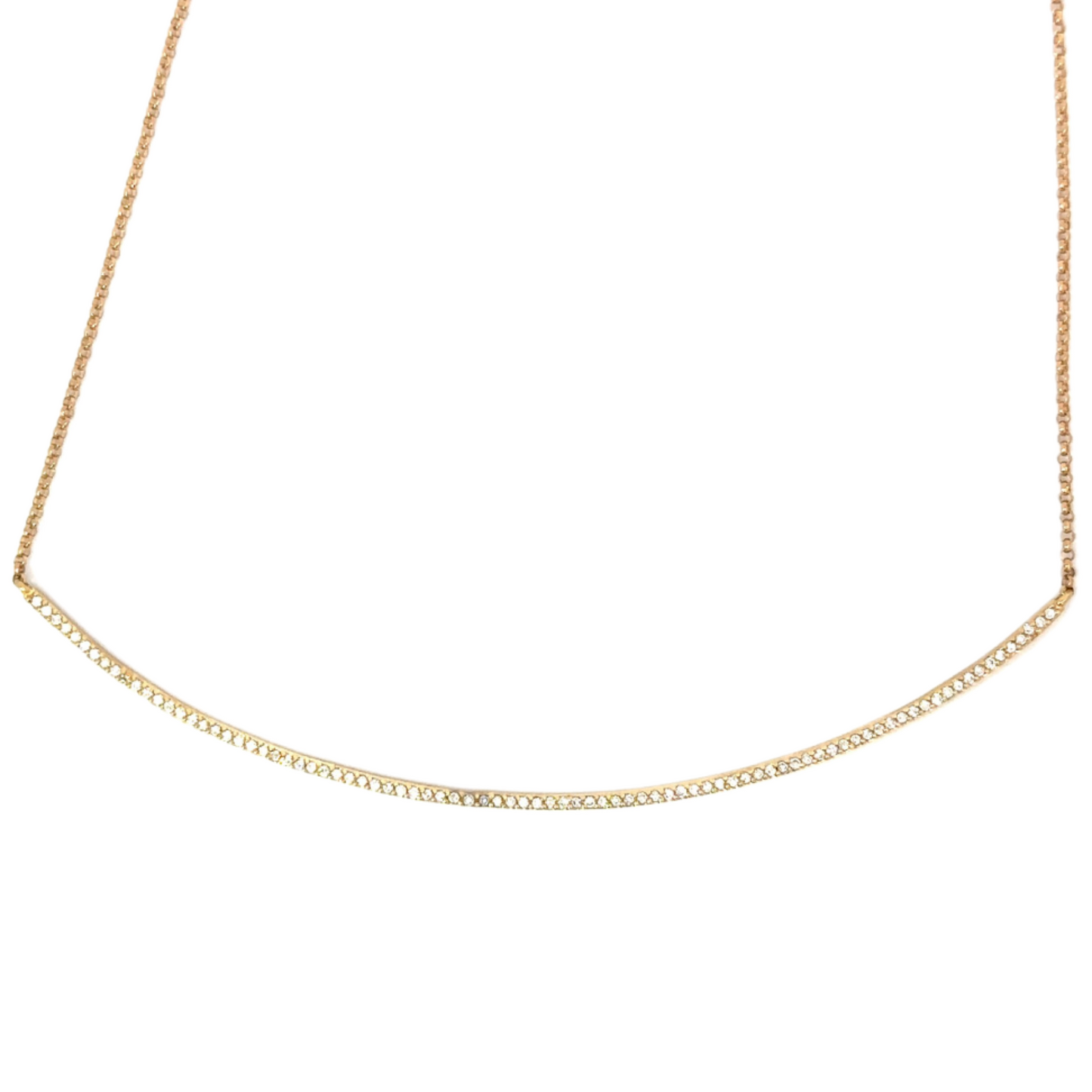 Pave Diamond Smile Bar Necklace
