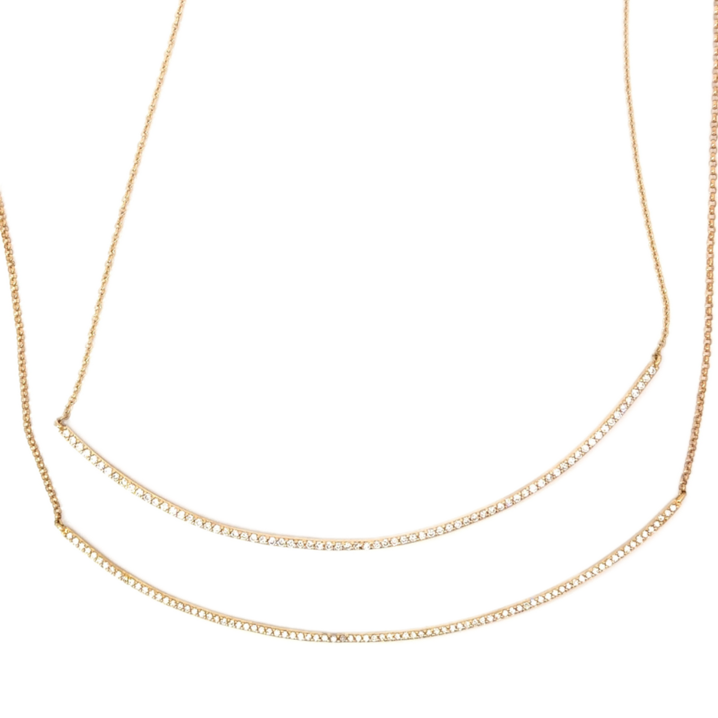 Pave Diamond Smile Bar Necklace
