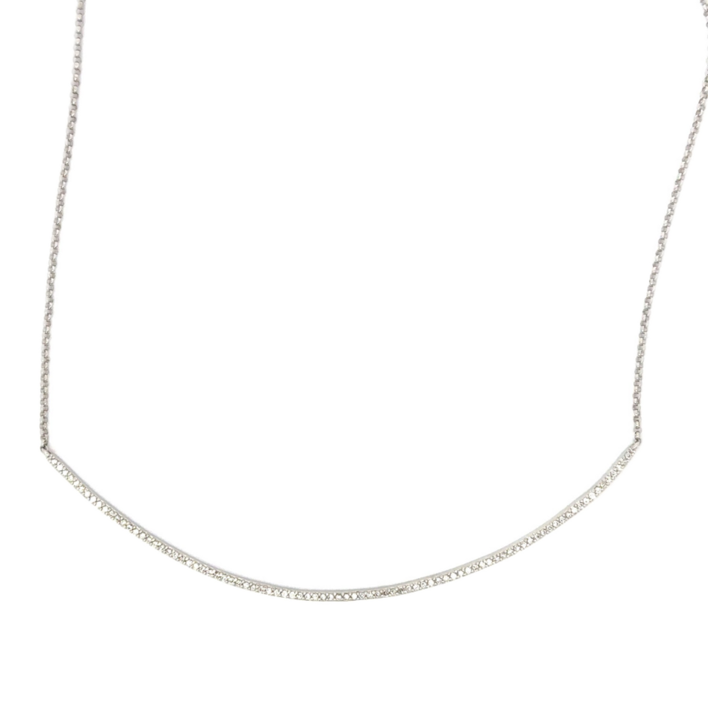 Pave Diamond Smile Bar Necklace