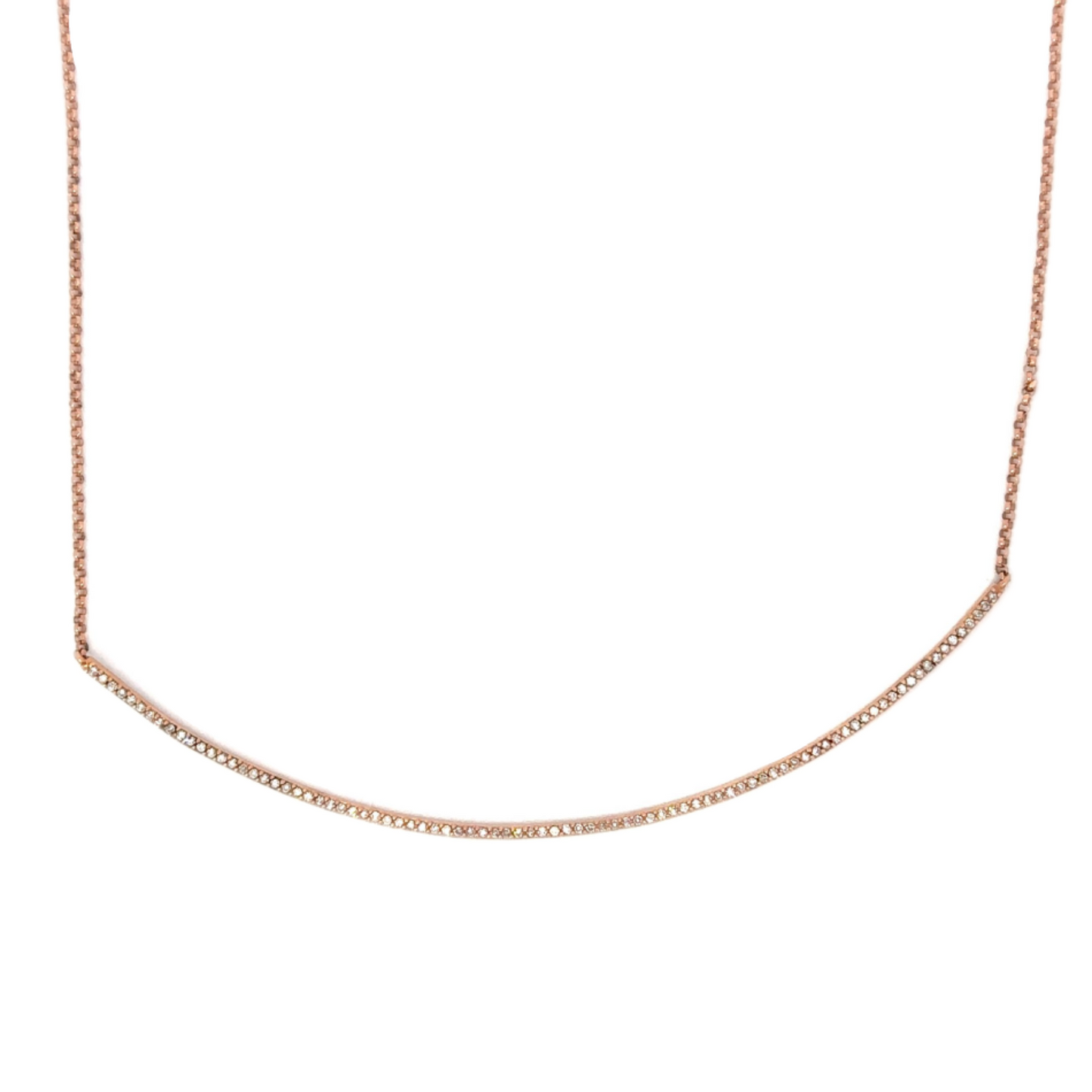 Pave Diamond Smile Bar Necklace