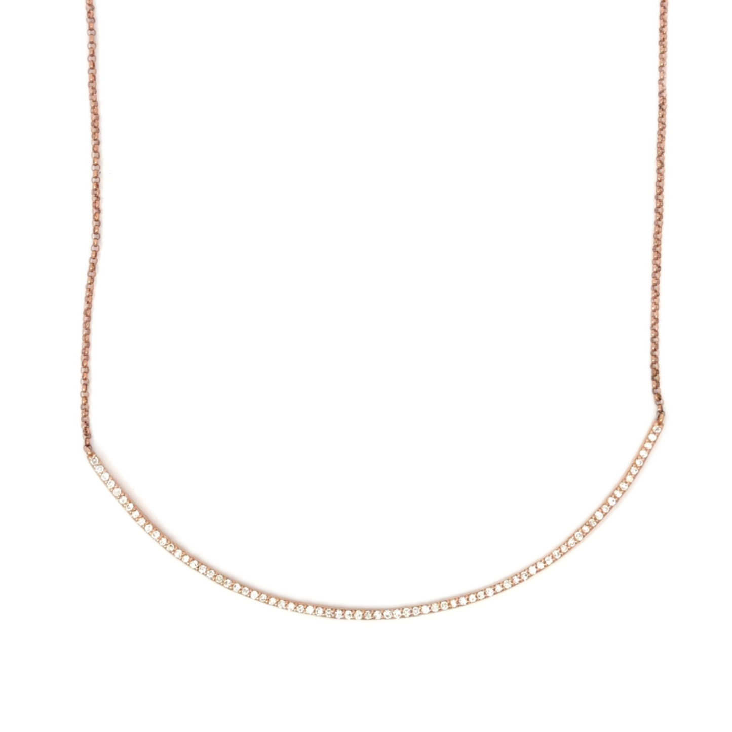 Pave Diamond Smile Bar Necklace