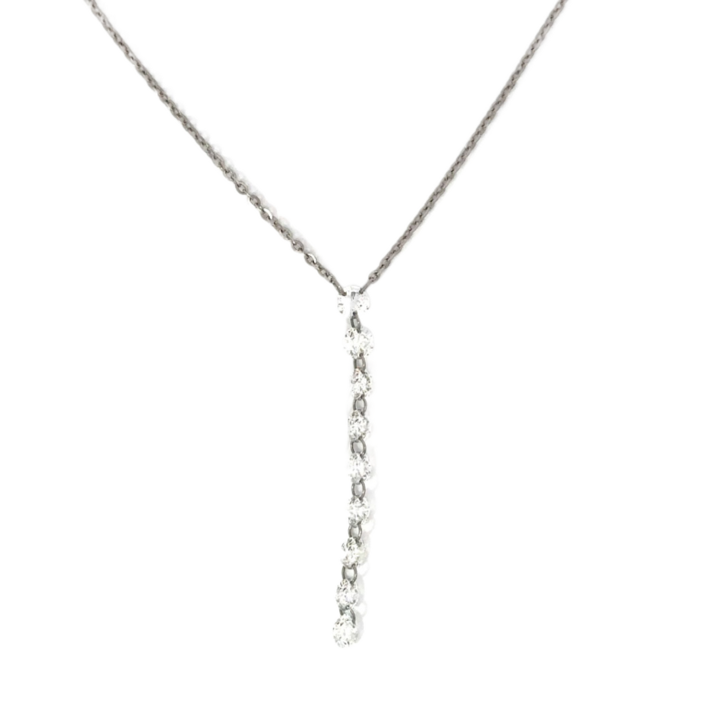 Y-drop 9 Floating Diamond Necklace