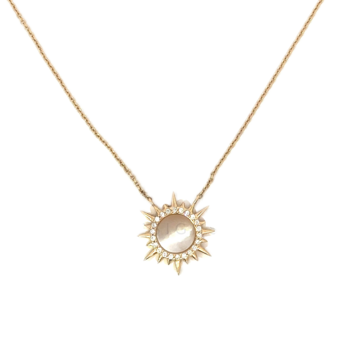Enamel Sunburst Necklace with Pave Diamonds
