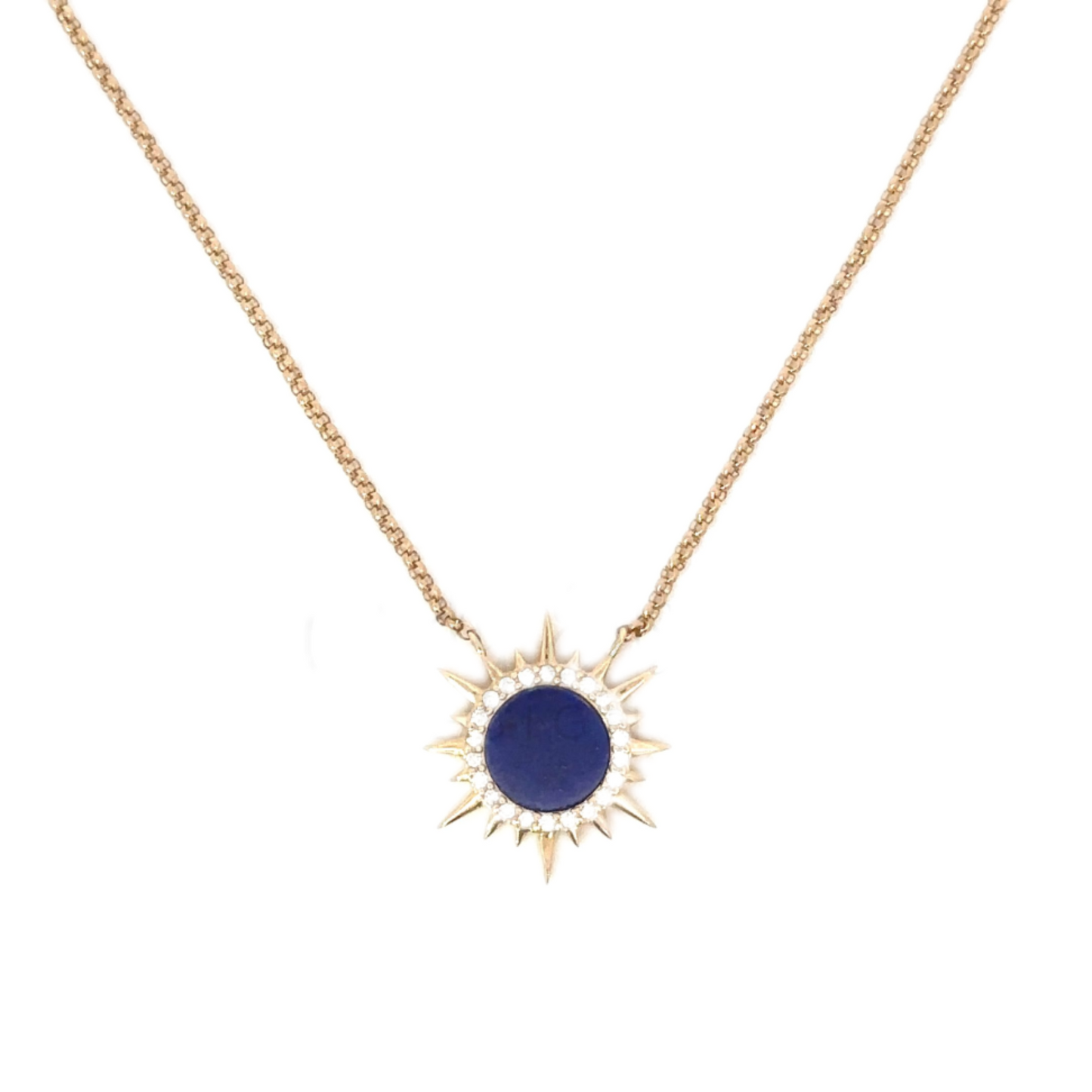 Enamel Sunburst Necklace with Pave Diamonds