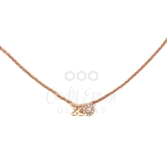 Pave Diamond XO Necklace