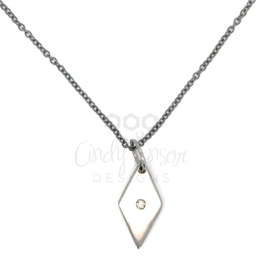 Bezeled Diamond Kite Necklace