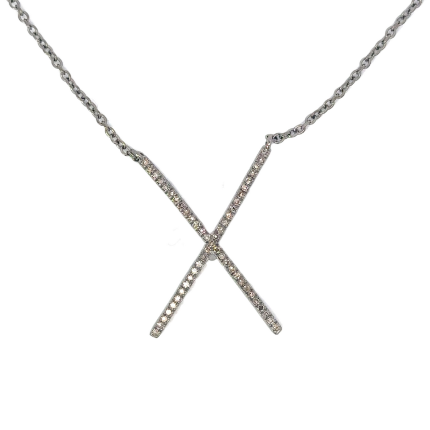 Pave Diamond X Necklace