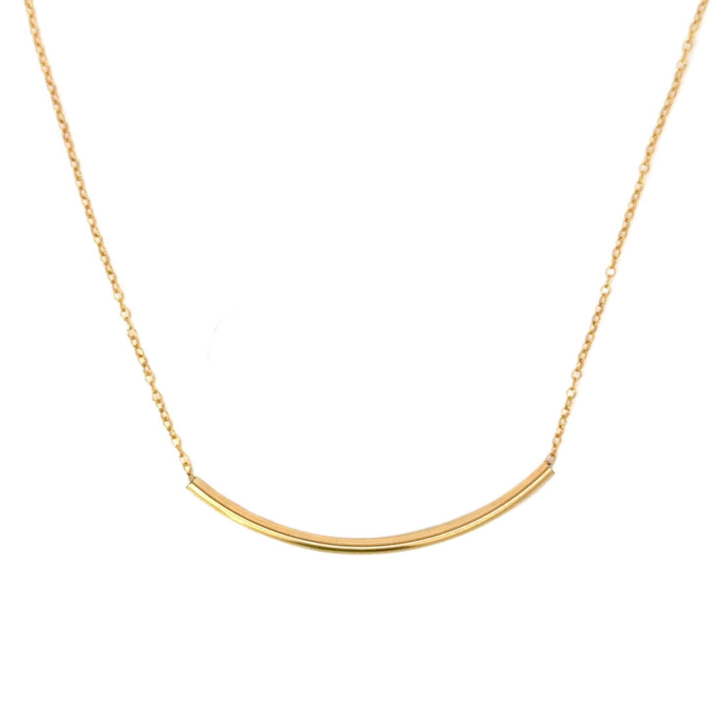 Gold Filled Tiny Curved Bar Necklace