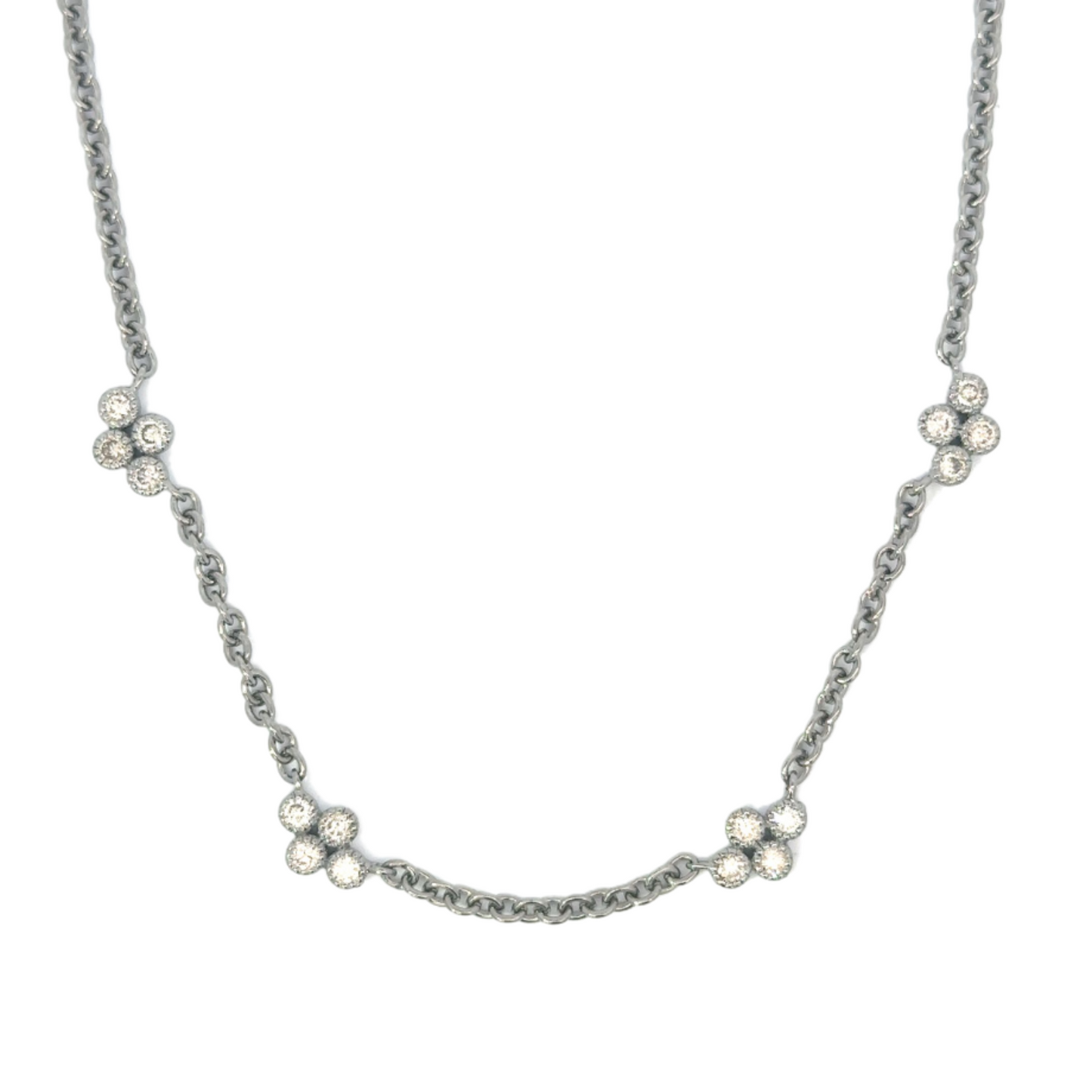 Multi Milgrain Cross Station Necklace