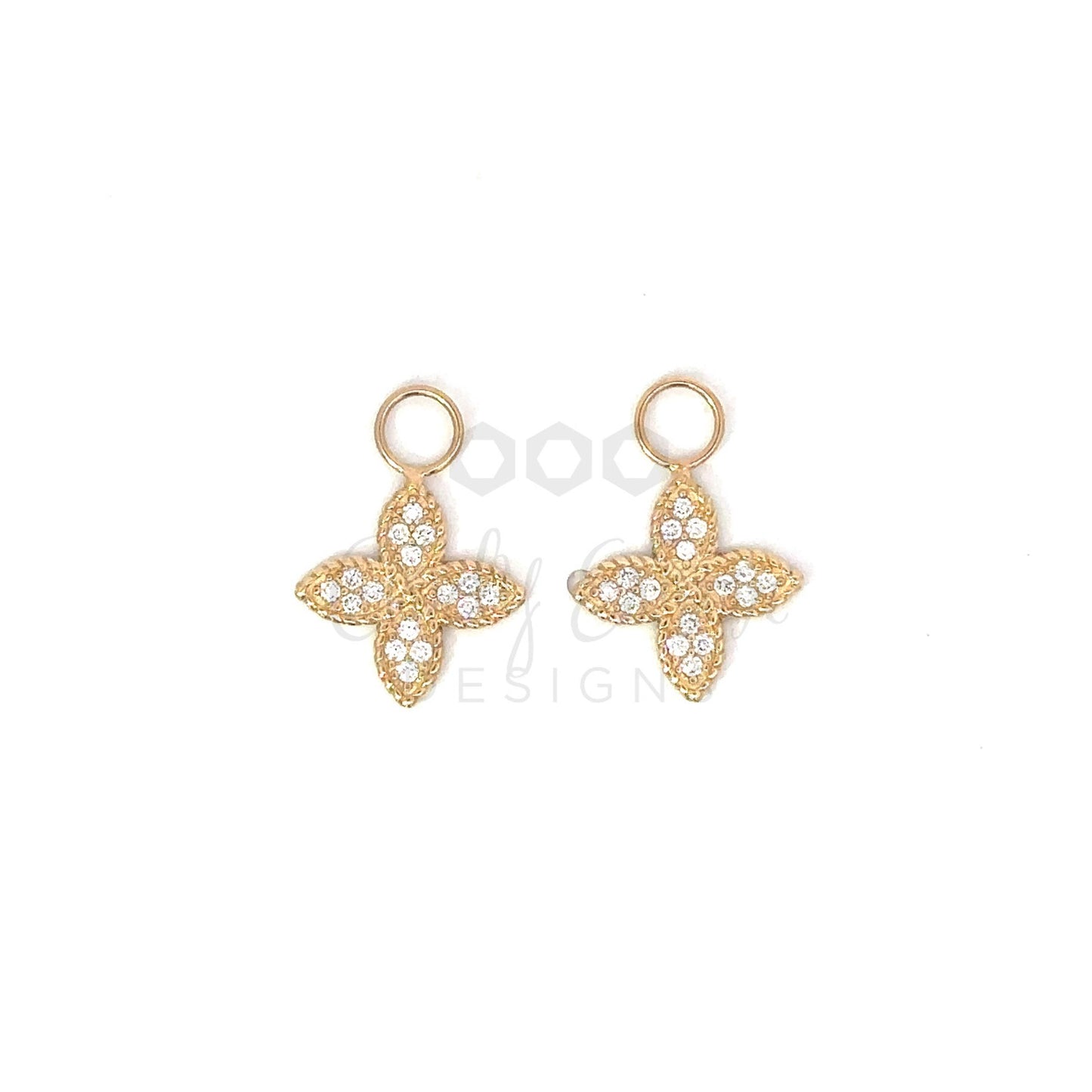 Pave Diamond Cross Earring Charm