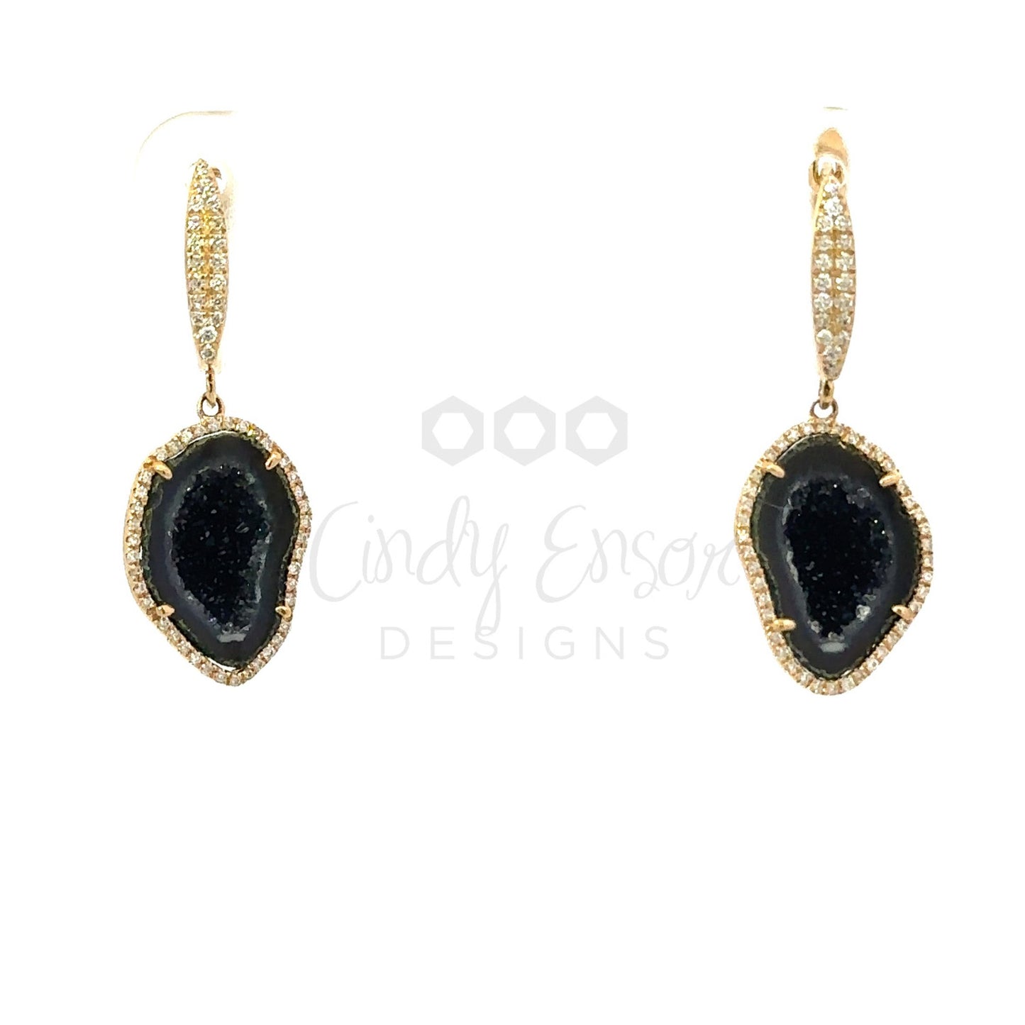 Pave Diamond Druzzy Agate Earring