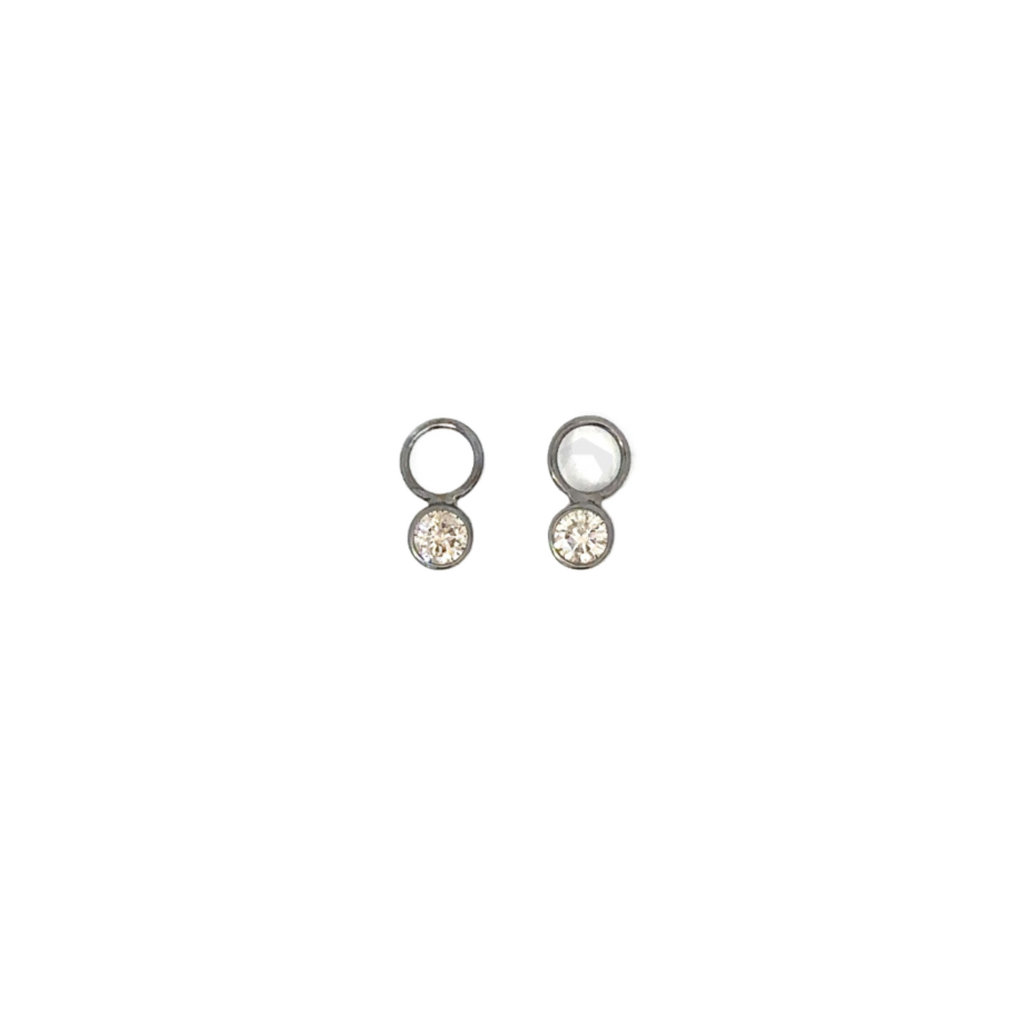 Single Bezeled Diamond Drop Earring Charm