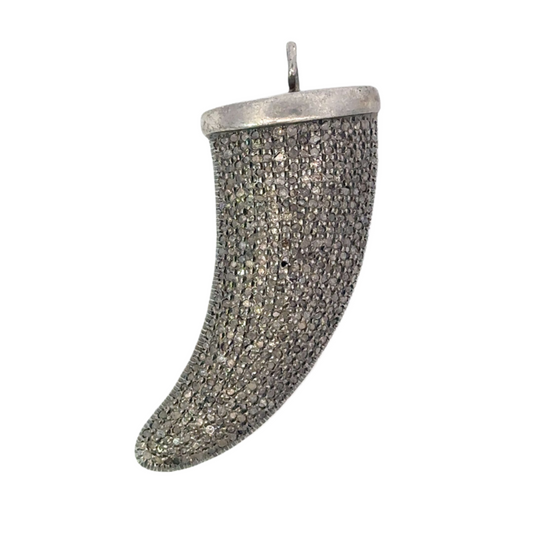 Pave Diamond Tusk Shaped Pendant