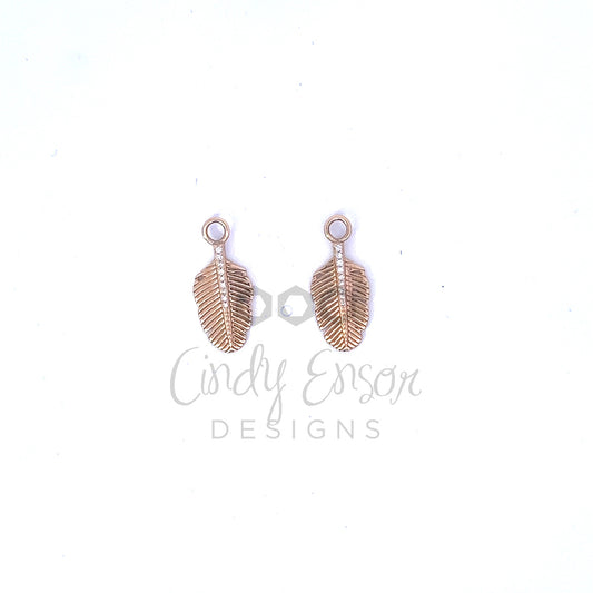 Small Feather Shaped Earring Charm