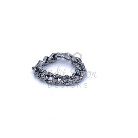 Pave Link Chain Ring
