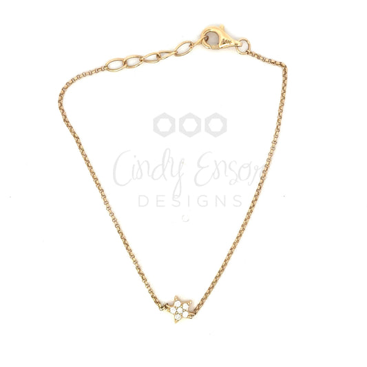 Dainty Chain Bracelet with Single Pave Star