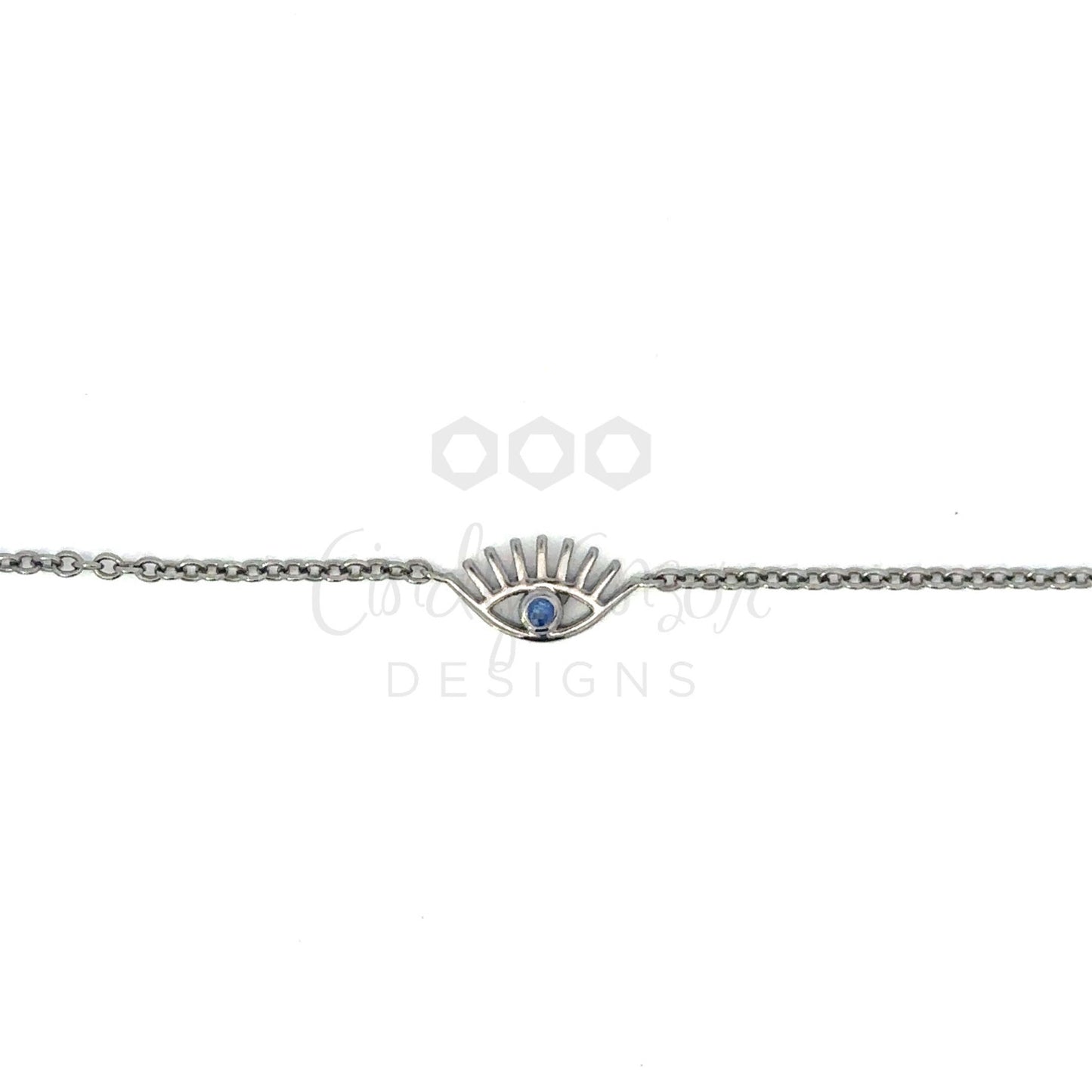 Evil Eyelash Bracelet with Blue Sapphire Eye