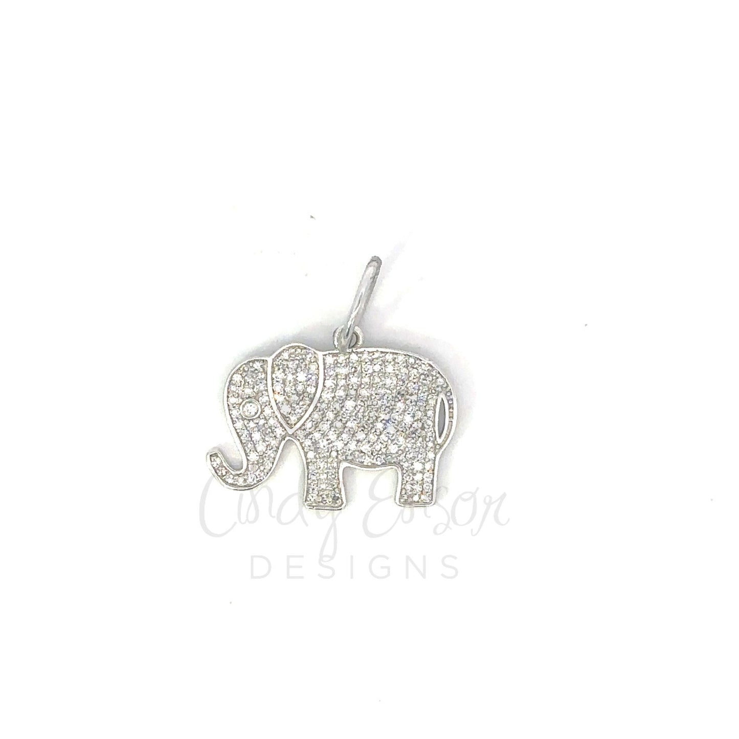 Pave Diamond Elephant Pendant