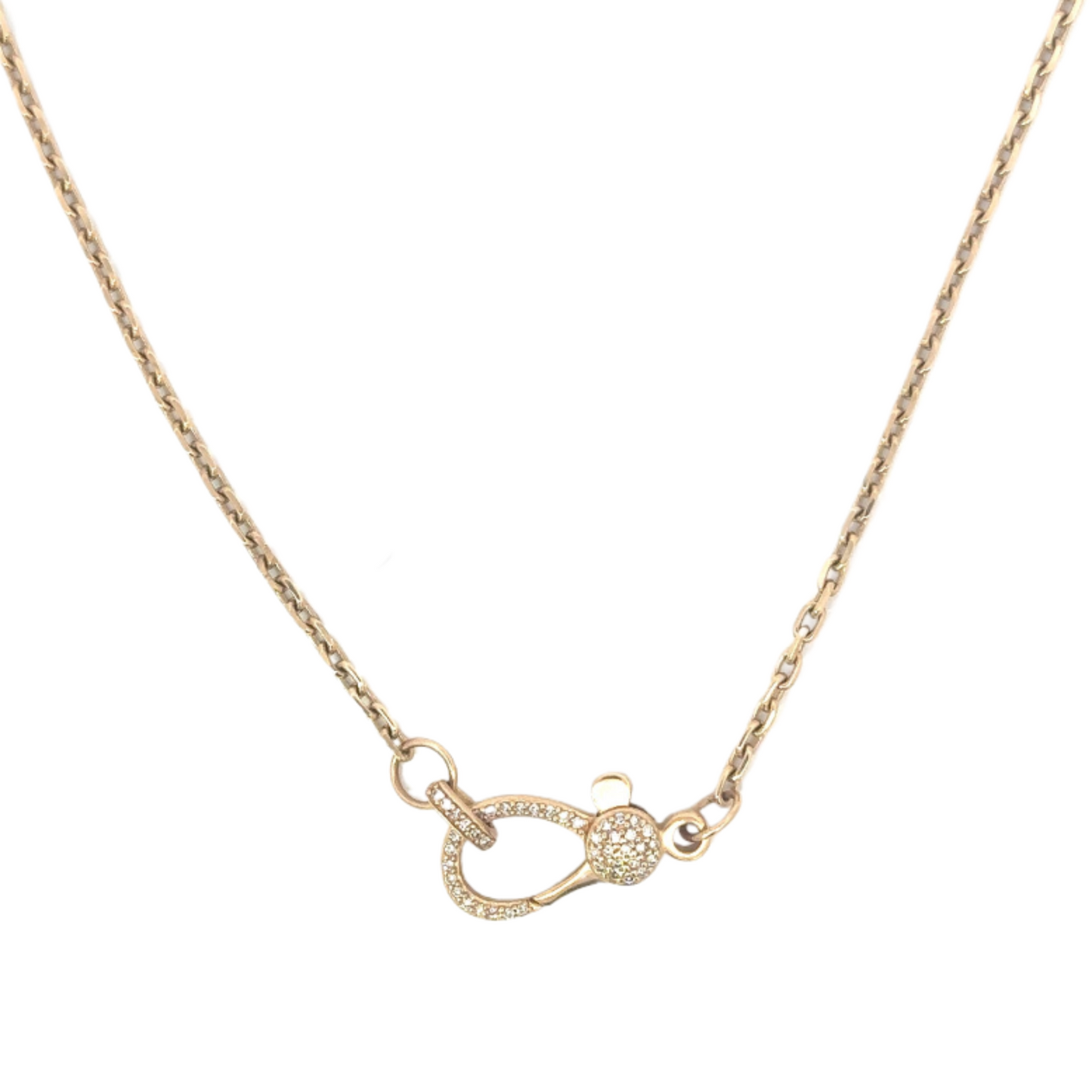 Yellow Gold Chain with Triple Pave Diamond Bails