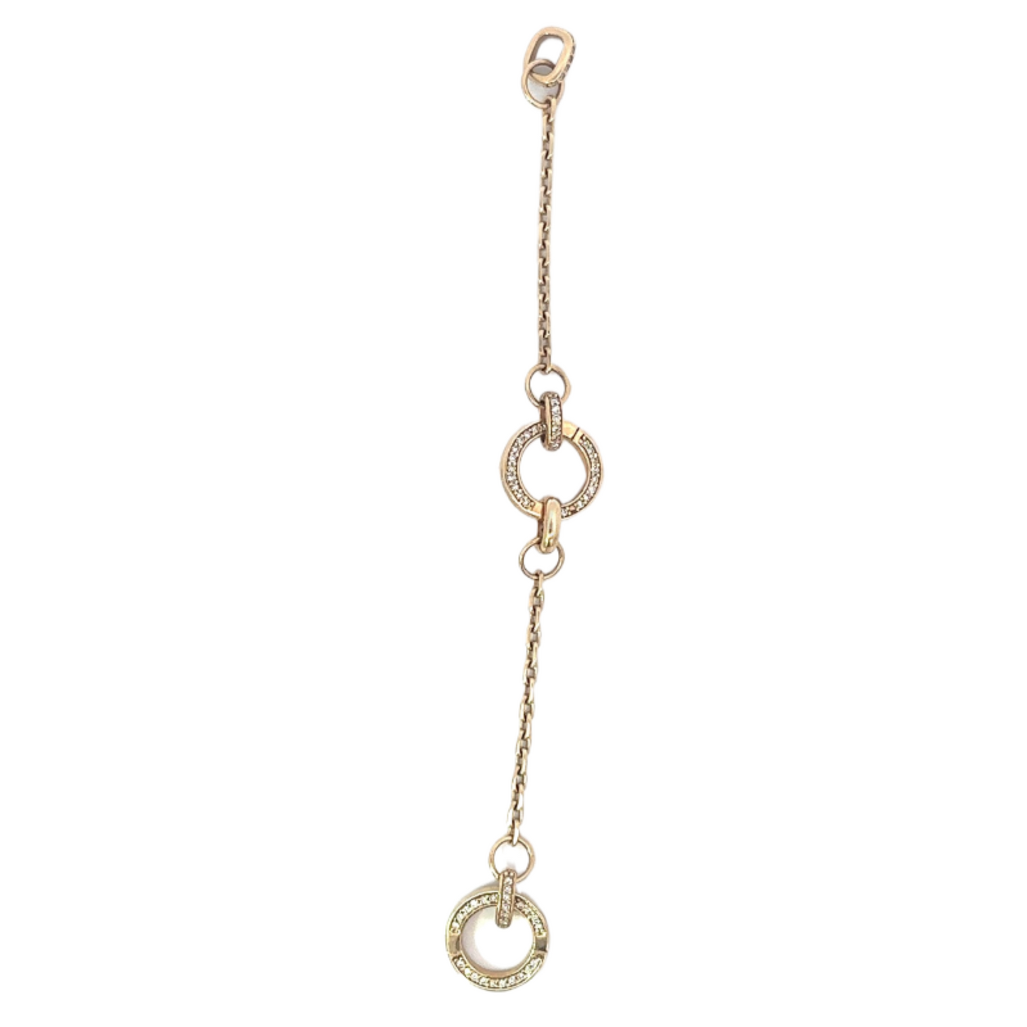 Yellow Gold Chain with Triple Pave Diamond Bails