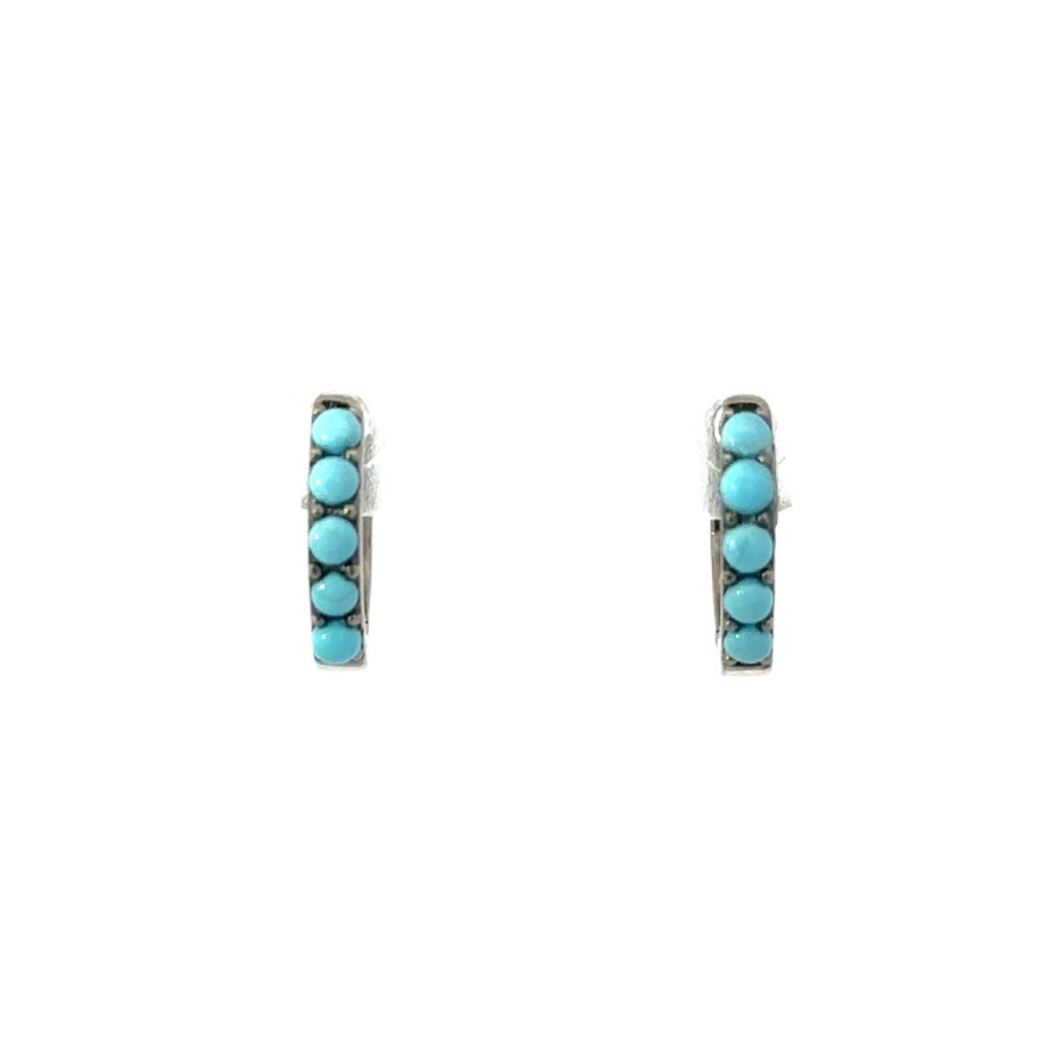 12mm Sterling Turquoise Dot Huggie