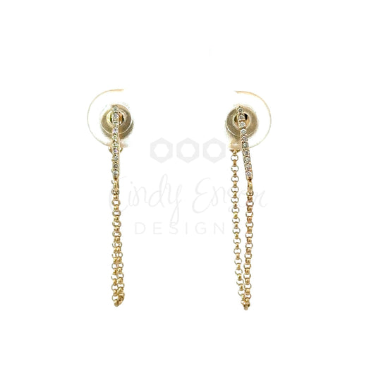 Pave Bar and Chain Earring